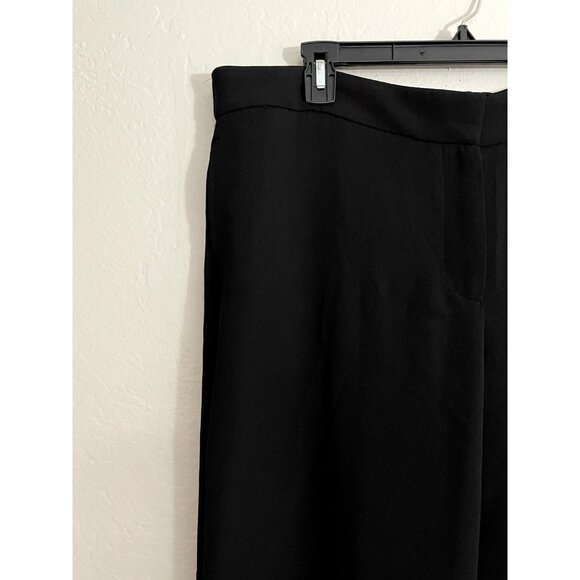 Talbots Woman's Black Wide Leg Trousers Size 16 Career Office Minimal Capsule - Picture 7 of 14